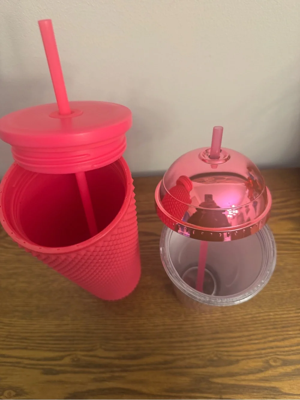 Mommy and Me Pink Tumbler Set - Matte S tudded Cold Cup & Barbie Rhinestone Com